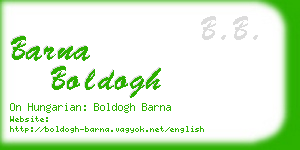 barna boldogh business card